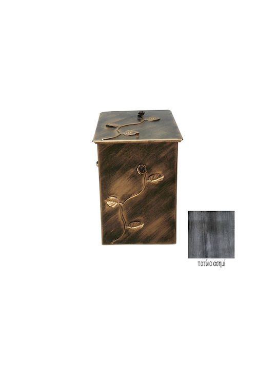 GTMED Μεταλλικό Κουτί Αποθήκευσης Ξύλων 37x54x44cm Ασημί