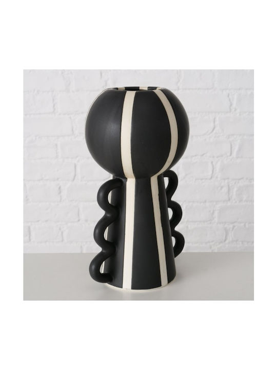 Nanuka Decorative Porcelain Vase White Black 20 cm