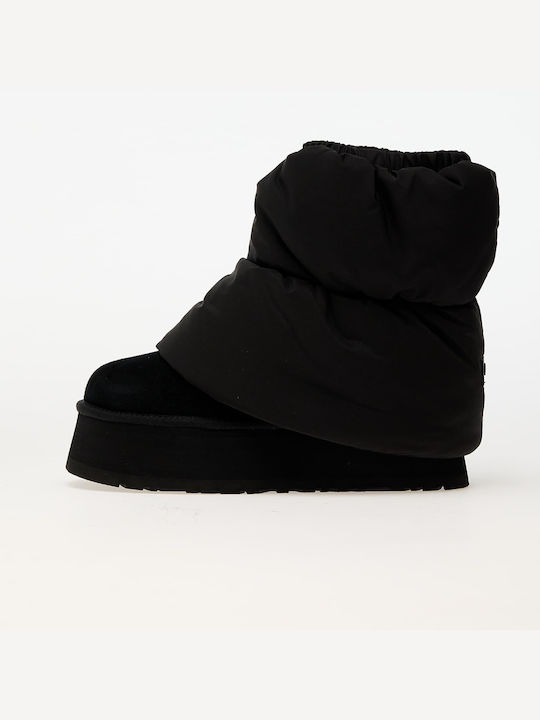 Ugg Australia Classic Mini Dipper Puffer Suede Women's Ankle Boots Black