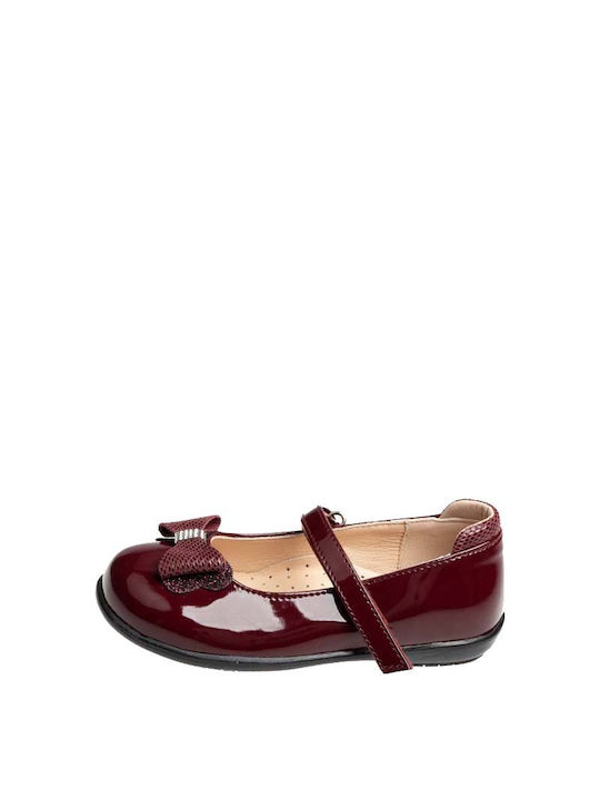 Scarpy Kids Ballerinas with Hoop & Loop Closure Burgundy