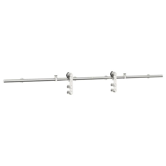 Vidaxl Sliding Door Mechanism Silver 200 cm Stainless Steel