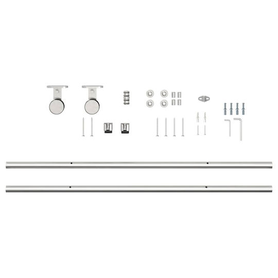 Vidaxl Schiebetürmechanismus Silber 200 cm Edelstahl