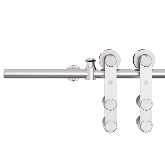 Vidaxl Sliding Door Mechanism Silver 200 cm Stainless Steel