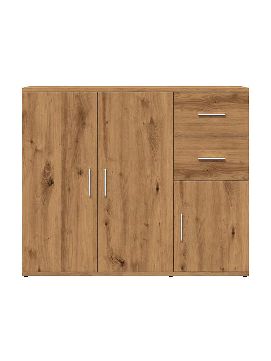 Sideboard made of Wood & Metal with Drawers Oak 91x29.5x75cm