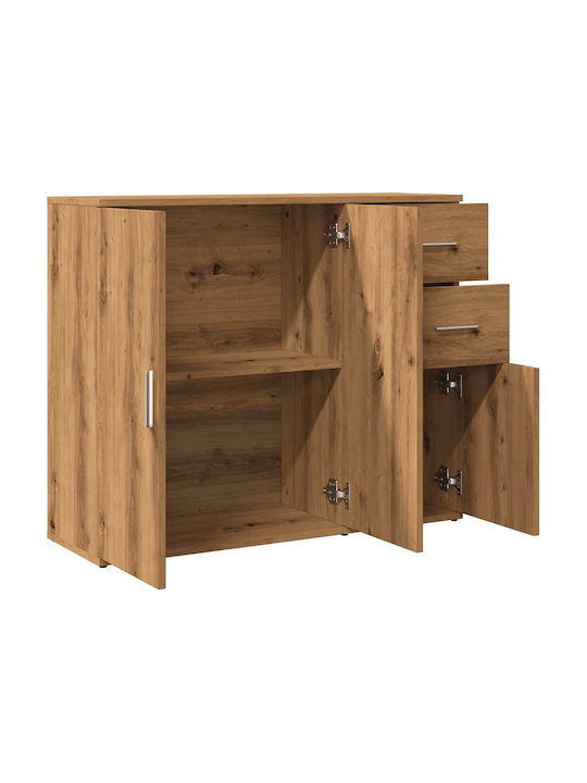 Sideboard made of Wood & Metal with Drawers Oak 91x29.5x75cm