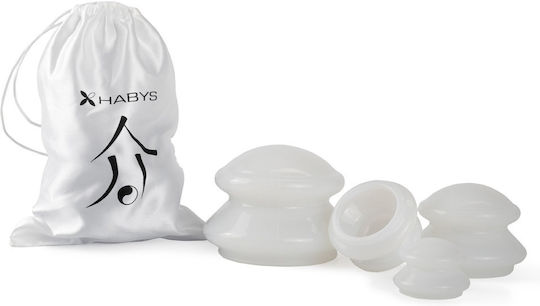 Silicone Cupping Set of 4 Pieces White Case Habys