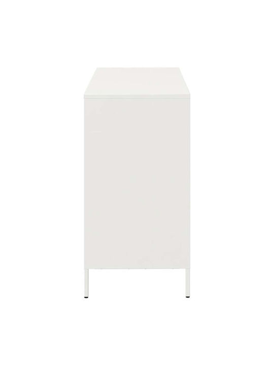 Sideboard made of Metal with Drawers White 101.5x39x73.5cm