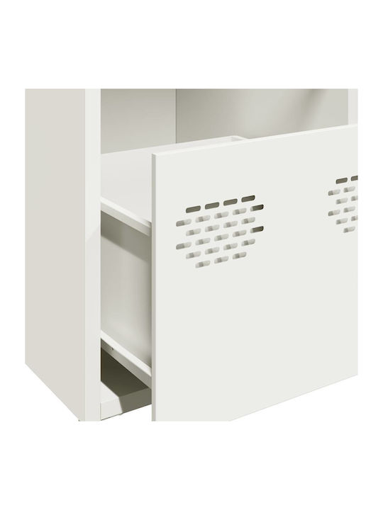 Sideboard made of Metal with Drawers White 101.5x39x73.5cm