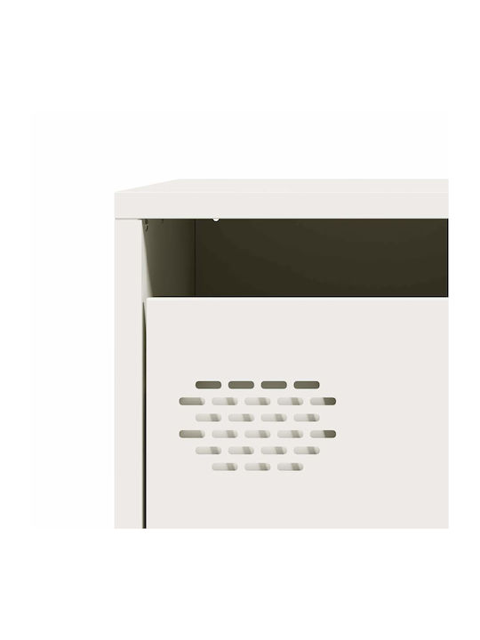 Sideboard made of Metal with Drawers White 101.5x39x73.5cm