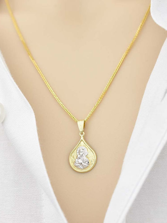 Goldjewels Halskette Amulett Göttliche Mutter aus Gold 14K