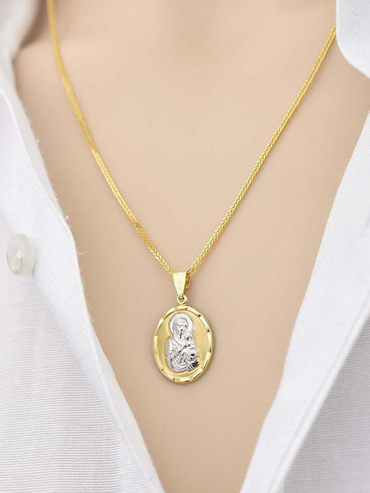 Goldjewels Halskette Amulett Göttliche Mutter aus Gold 14K