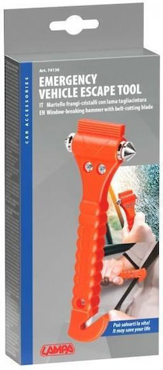 Lampa Car Emergency Hammer with Seatbelt Cutter Orange