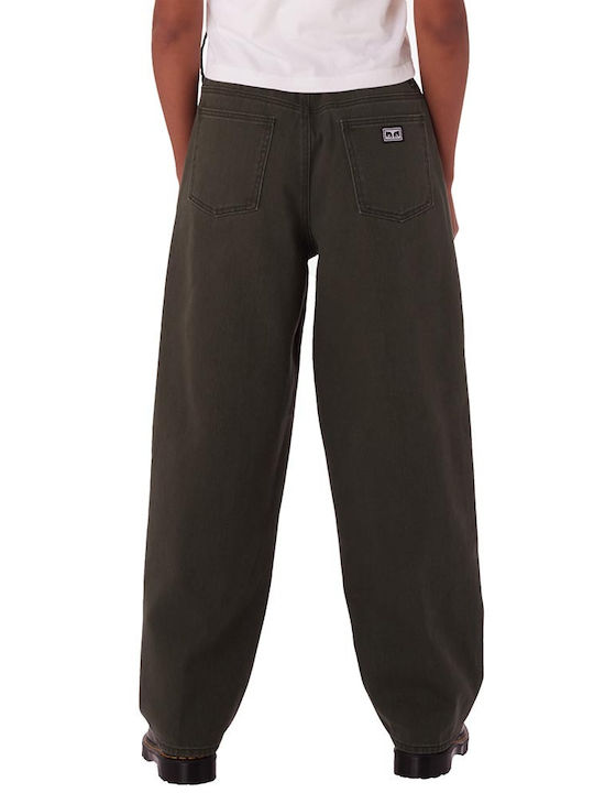 Leah Damen Stoff Hose in Weitem Schnitt Gray