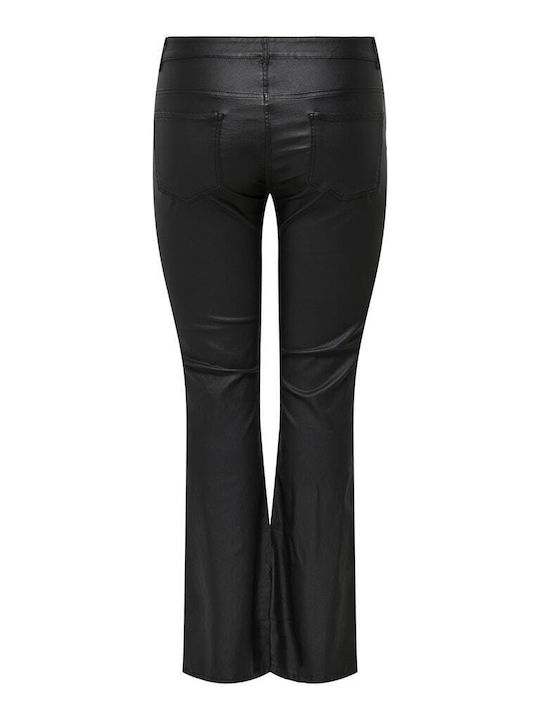 Only Women's Leather Trousers Flare Black