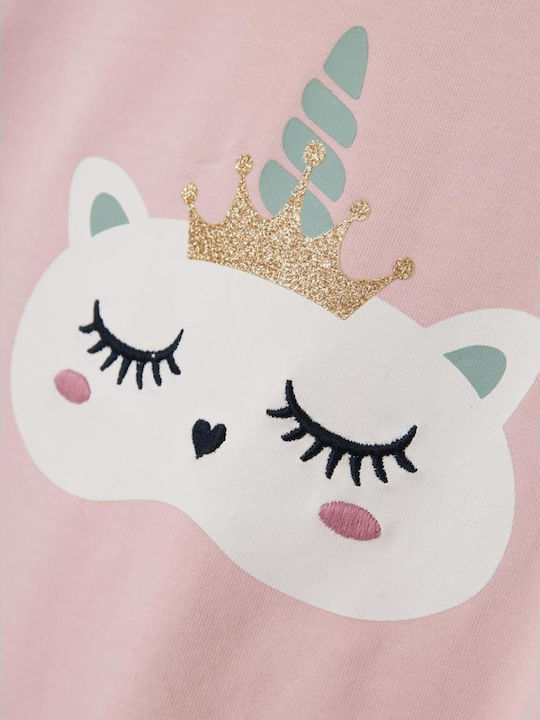 Name It Pijama pentru copii De iarnă Din bumbac Roz Unicorn