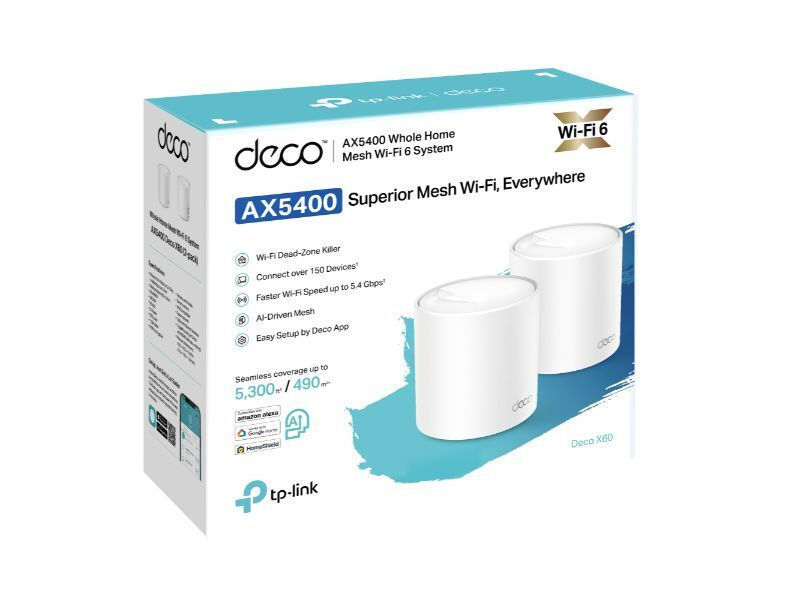 TP-LINK Deco X60 v2 Rețea WiFi Mesh Punct de acces Wi-Fi 6 Banda