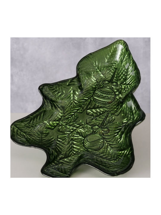 Boltze Christmas Platter Glass Transparent