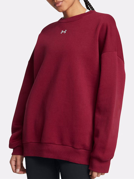 Under Armour Rival Μακρύ Γυναικείο Φούτερ Dark Red