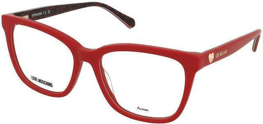 Moschino Plastic Eyeglass Frame Red MOL638 0HZ