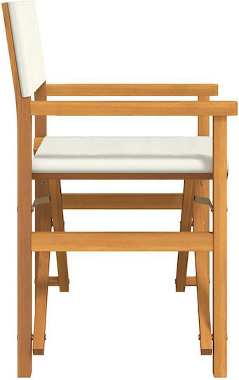 Regiestuhl Hölzernes Cream 57x54.5x85εκ.