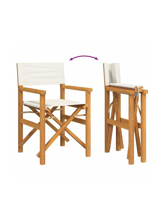 Regiestuhl Hölzernes Cream 57x54.5x85εκ.