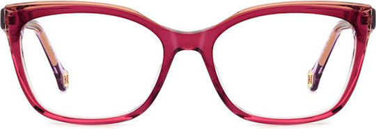 Carolina Herrera Plastic Eyeglass Frame Cat Eye Red HER 0252 QHO