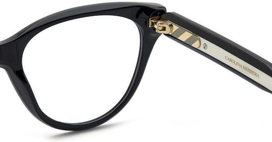 Carolina Herrera Plastic Eyeglass Frame Cat Eye Black HER 0256 807