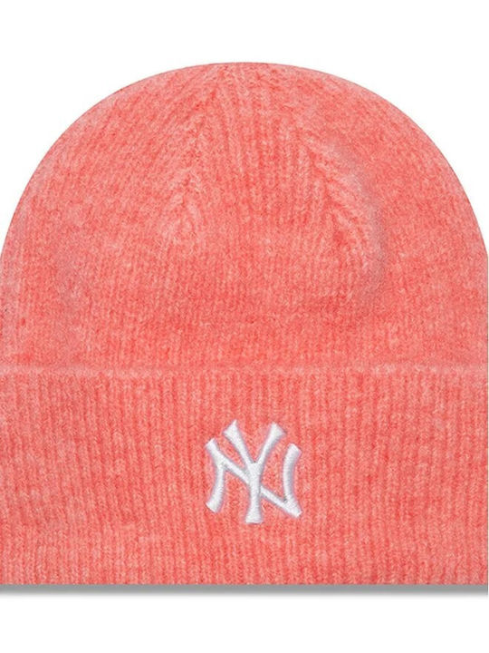 Beanie Unisex Σκούφος Πλεκτός σε Ροζ χρώμα