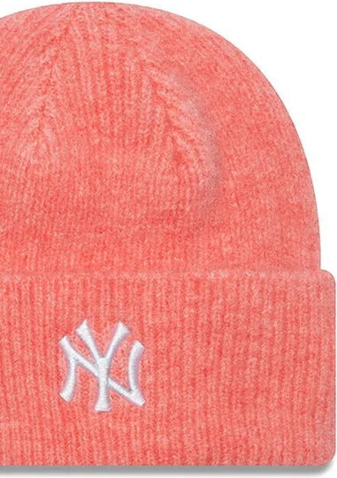 Beanie Unisex Σκούφος Πλεκτός σε Ροζ χρώμα