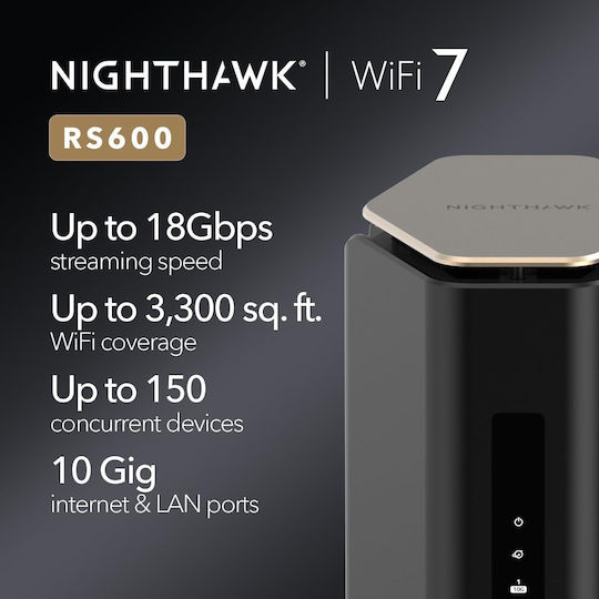 NetGear Nighthawk RS600 Router Wireless Wi-Fi 7 Cu 4 Porturi 2.5 Gigabit