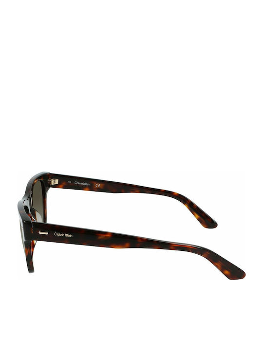 Calvin Klein Unisex Sunglasses with Brown Tartaruga Plastic Frame and Brown Gradient Lens CK21528S 220