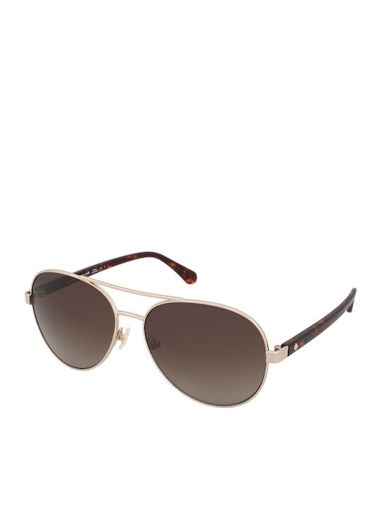 Kate Spade Women's Sunglasses with Gold Metal Frame and Brown Lens Averie/S J5G/HA