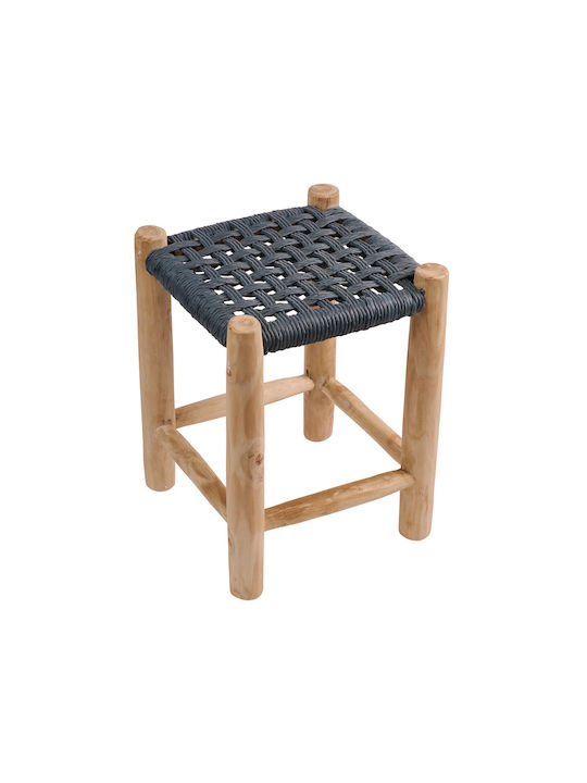 Stool For Living Room Wooden Noor Blue 35x35x47cm