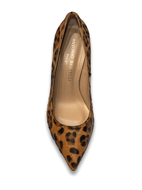 Μυτερές Γόβες με Ψηλό Τακούνι Animal Print Καφέ