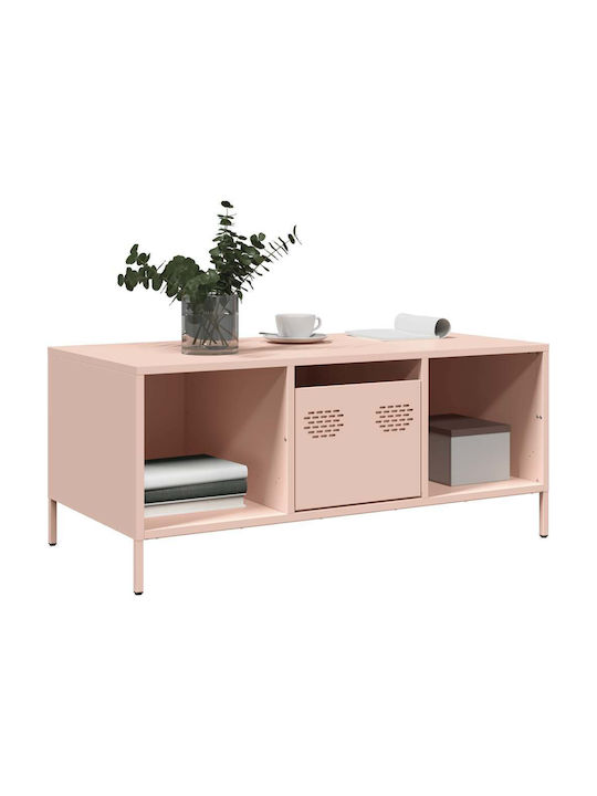 Rectangular Coffee Table Metal Pink L101.5xW50xH43.5cm.