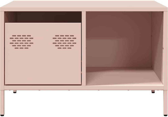 Masă Laterală Rectangulară Metalică Roz L68,5xL50xÎ43,5cm