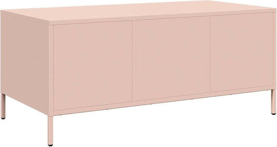 Rechteckiger Zentraler Kaffeetisch Aus Metall Rosa M101.5xL50xH43.5cm