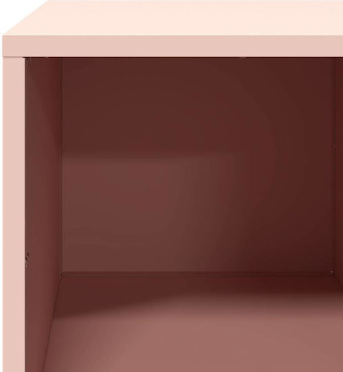 Rechteckiger Zentraler Kaffeetisch Aus Metall Rosa M101.5xL50xH43.5cm