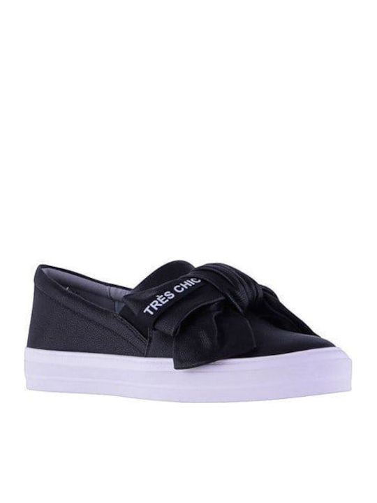 Onosha9 Δερμάτινα Γυναικεία Loafers σε Μαύρο Χρώμα