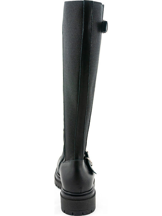 Leather Women's Boots with Rubber / Zipper Black