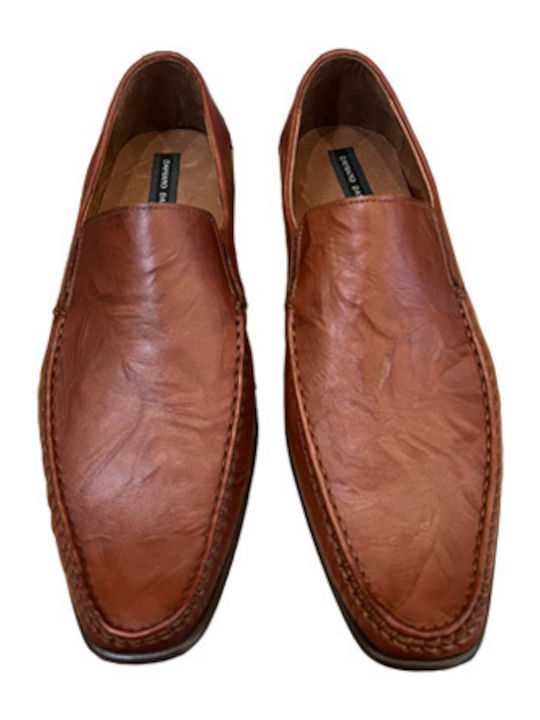 Damiani Men's Leather Loafers Tabac Brown