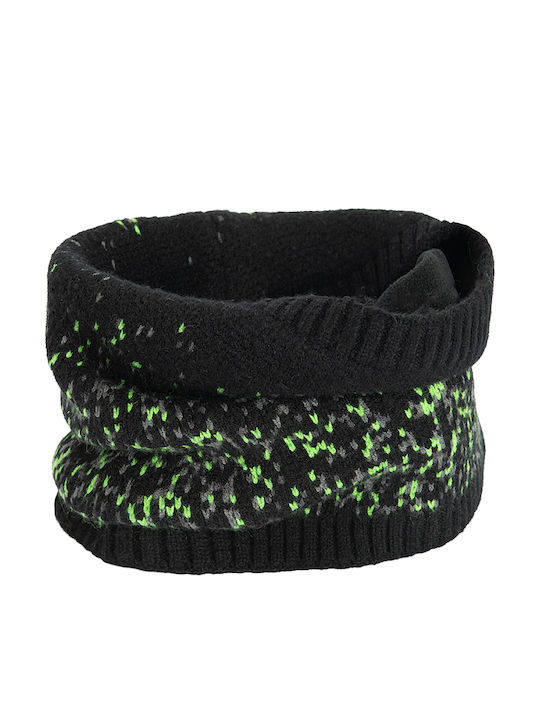 Kids Beanie Set with Scarf Knitted Black
