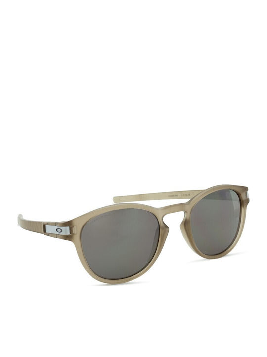 Oakley Latch Men's Sunglasses with Beige Plastic Frame and Gray Lens