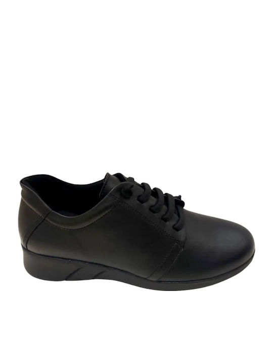 Women's Synthetic Leather Oxford Shoes Black