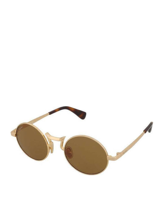 Max Mara Safiye Unisex Γυαλιά Ηλίου με Χρυσό Μεταλλικό Σκελετό και Καφέ Φακό MM 0127 30L