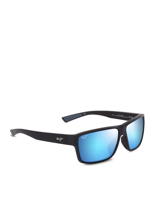 Maui Jim Bărbătești Ochelari de soare cu Negru Cadru și Albastru Oglindă Lentilă B662-02