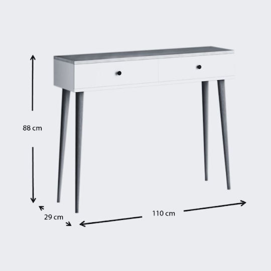 Alis Konsole Γκρι Ρετρό L110xB29xH88cm
