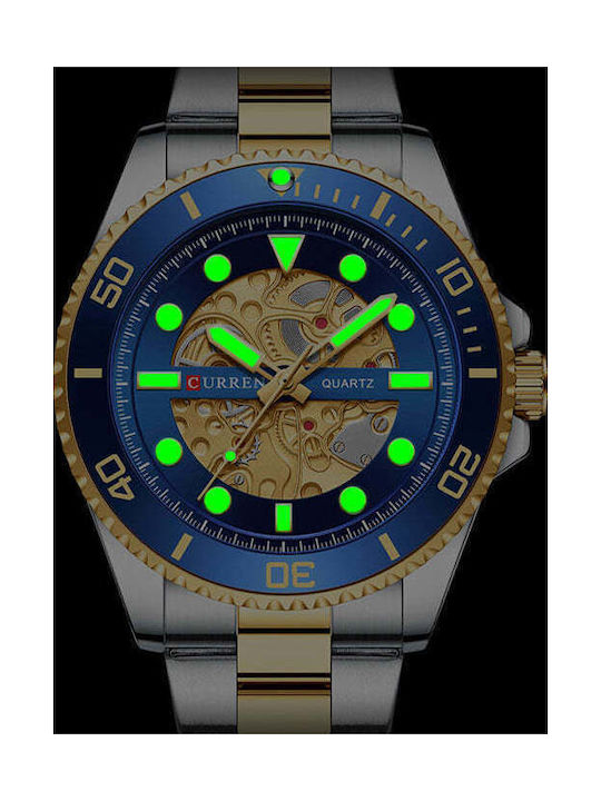 Curren Men's Watch 44mm Battery with Silver Metal Bracelet