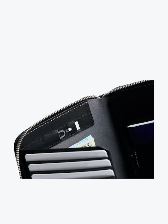 Folio Δερμάτινο Ανδρικό Πορτοφόλι Ταξιδίου με RFID Μαύρο