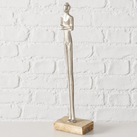 Figurină Decorativă Femeie Quina Handmade 38 cm Argintiu